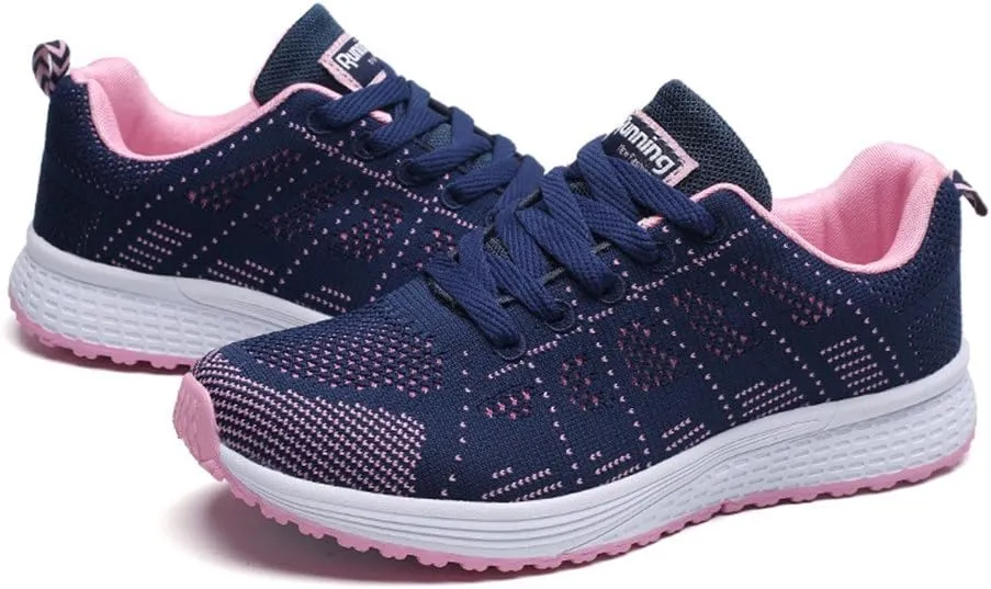 Womens Walking Shoes Lace Up Lightweight Memory Foam Cheer Non Slip Work Shoes Women Walking Shoes Casual Waterproof Sneakers Black Tennis Shoe Cross Trainer Shoe