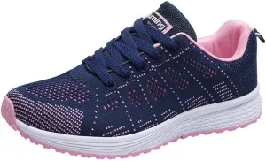 Womens Walking Shoes Lace Up Lightweight Memory Foam Cheer Non Slip Work Shoes Women Walking Shoes Casual Waterproof Sneakers Black Tennis Shoe Cross Trainer Shoe