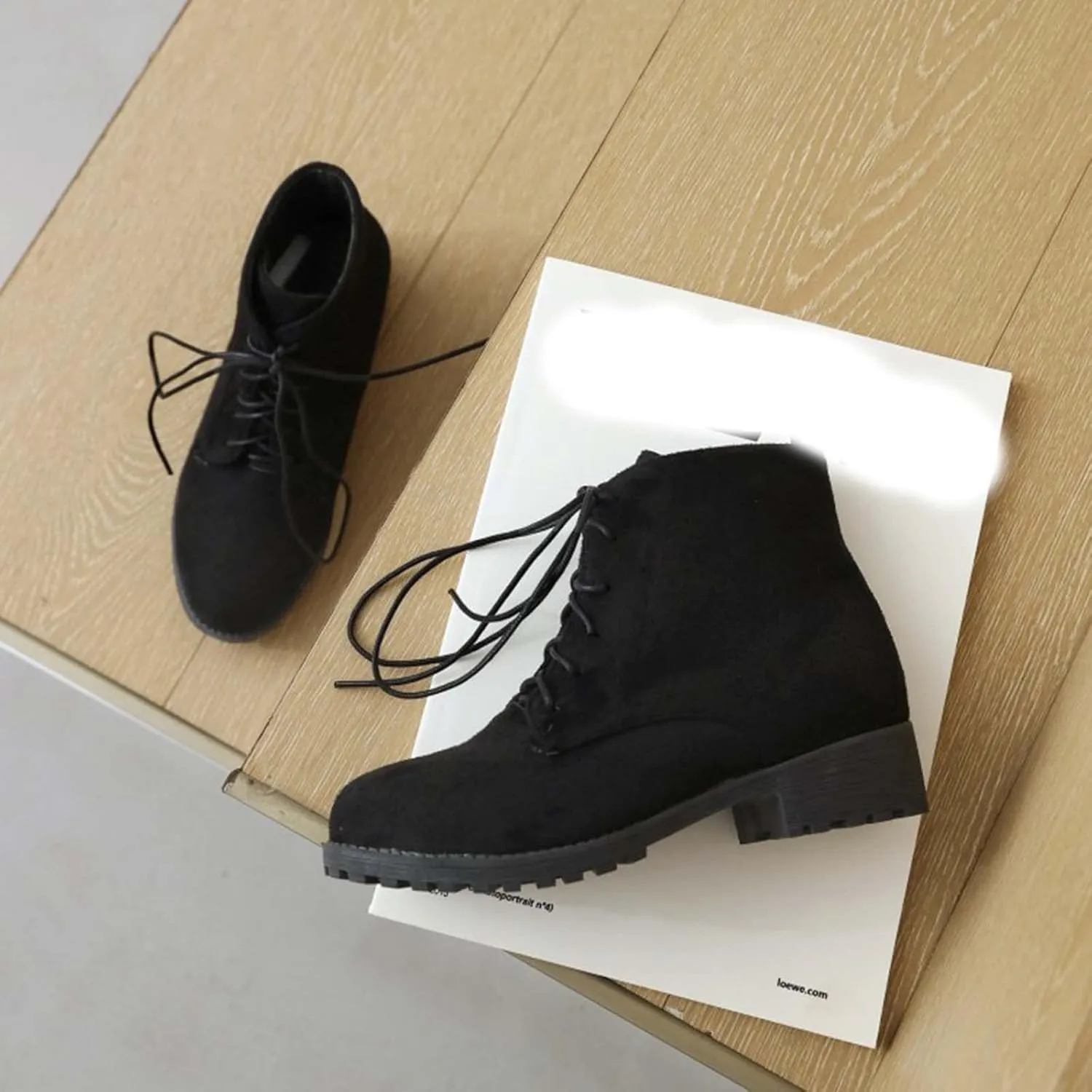 Work Boots for Women Ankle Warm Booties for Women Cute Womens Boots Non Slip Work Shoes Women Cover Heel Round Toe Lug Sole Low Heel Chelsea Fashion