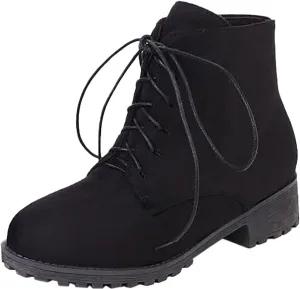 Work Boots for Women Ankle Warm Booties for Women Cute Womens Boots Non Slip Work Shoes Women Cover Heel Round Toe Lug Sole Low Heel Chelsea Fashion