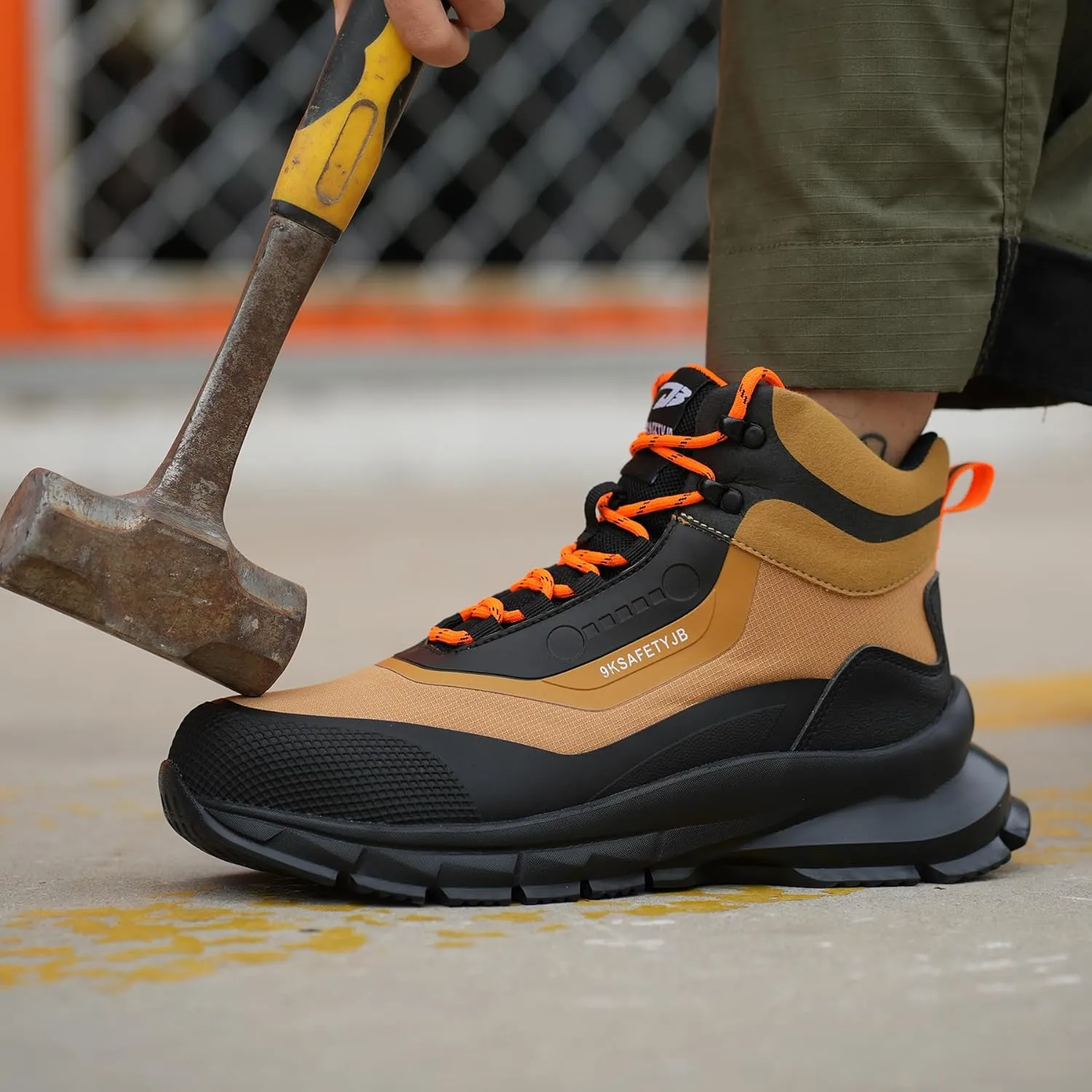 Work Safety Boots for Men and Women High Top Waterproof Lightweight Steel Toe Construction Shoes