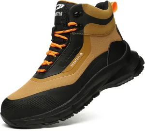 Work Safety Boots for Men and Women High Top Waterproof Lightweight Steel Toe Construction Shoes