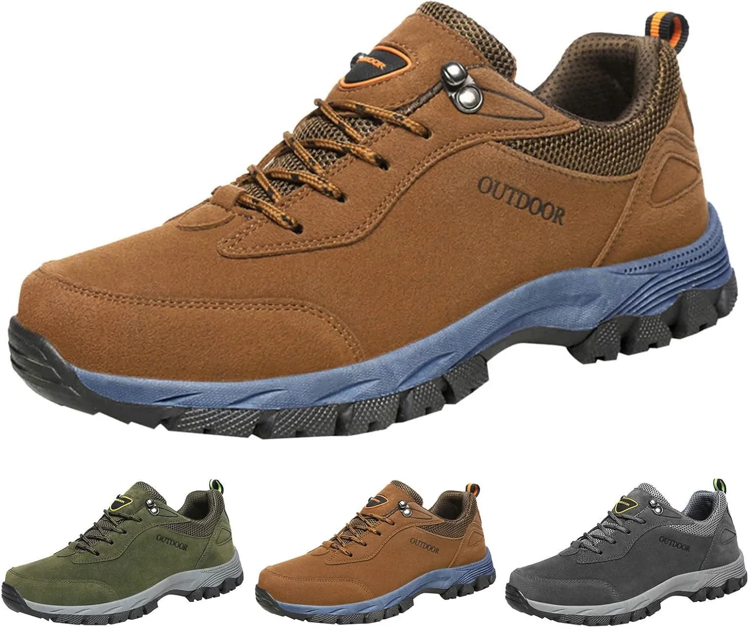 Workout Athletic Sport Shoes for Men Solid Thick Sole Hiking Shoes Comfortable Lace Up Outdoor Shoe Men Sneaker Size 16
