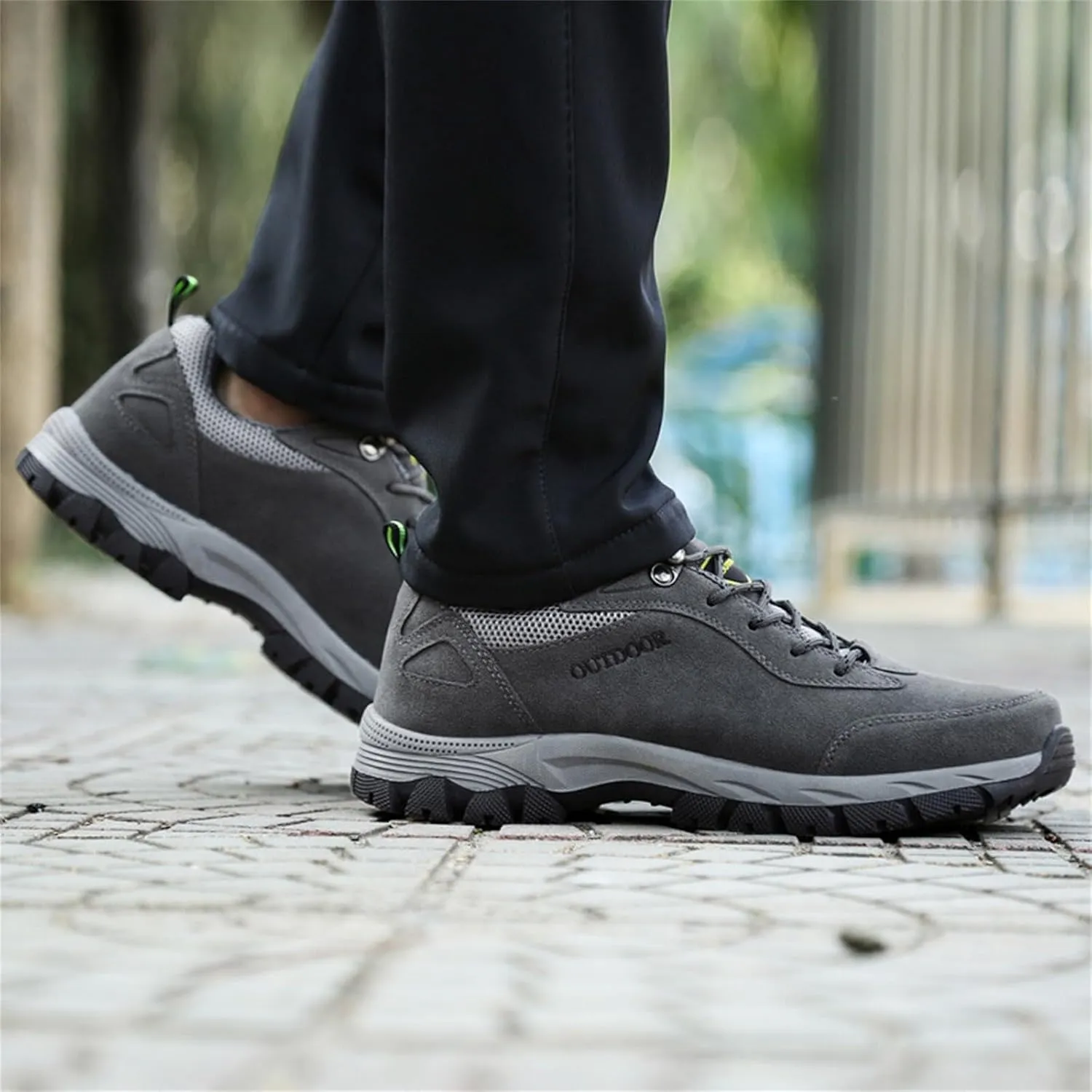 Workout Athletic Sport Shoes for Men Solid Thick Sole Hiking Shoes Comfortable Lace Up Outdoor Shoe Men Sneaker Size 16