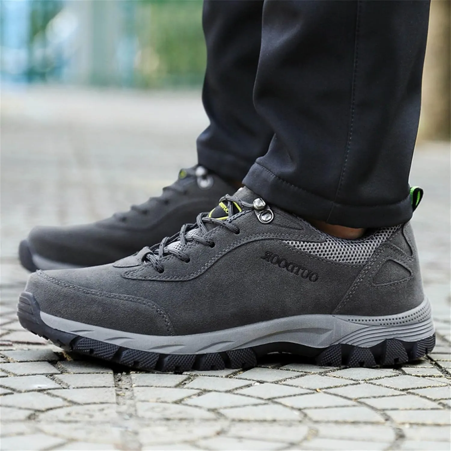 Workout Athletic Sport Shoes for Men Solid Thick Sole Hiking Shoes Comfortable Lace Up Outdoor Shoe Men Sneaker Size 16