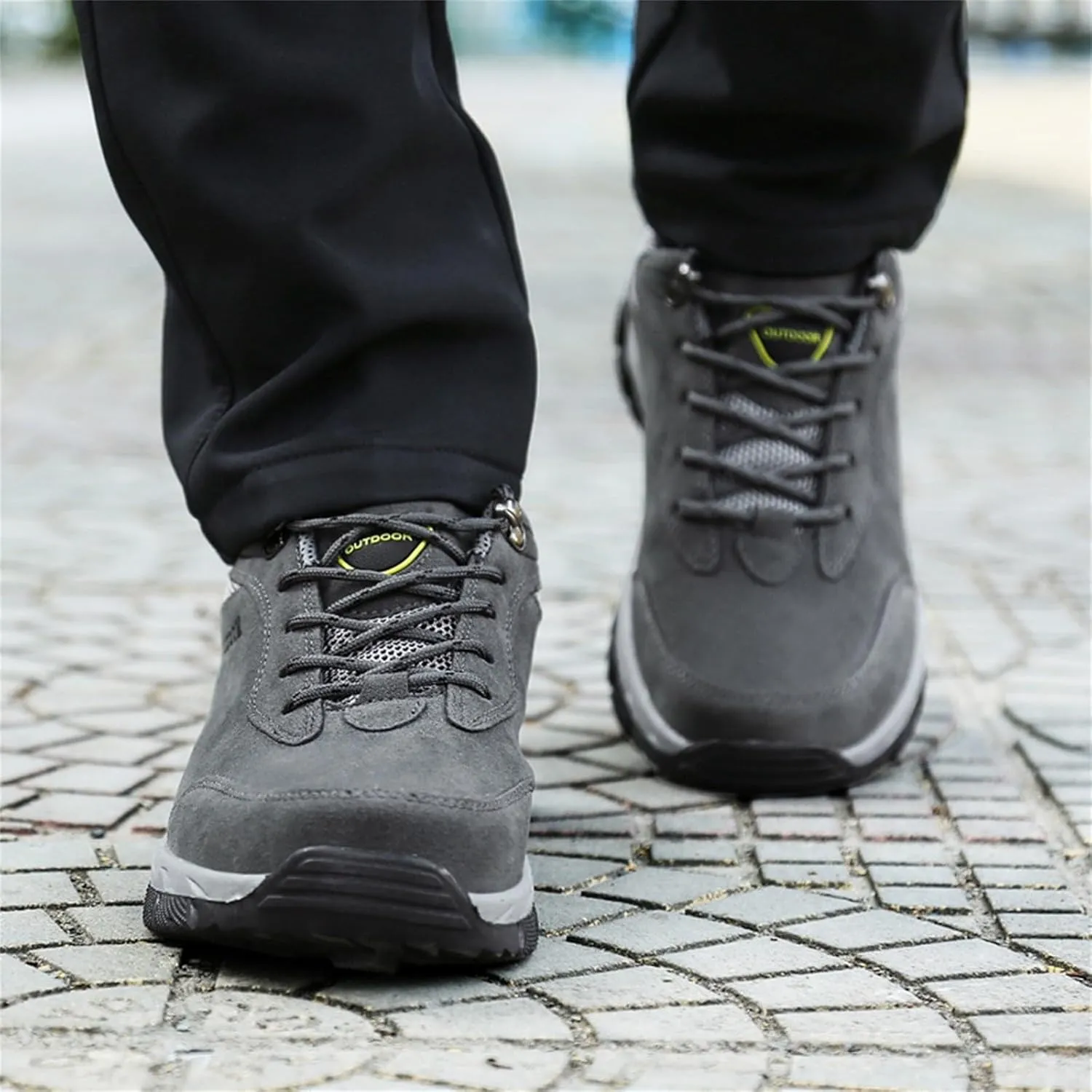 Workout Athletic Sport Shoes for Men Solid Thick Sole Hiking Shoes Comfortable Lace Up Outdoor Shoe Men Sneaker Size 16